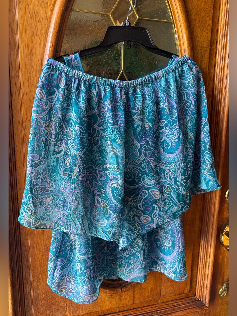 Cacique 18/20 Blue Paisley Scoop Neck top and shorts, lingerie set. NWOT - Picture 4 of 7